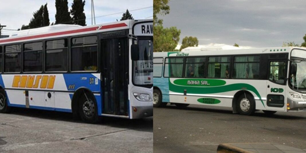Colectivo interurbano en la ruta entre Rawson y Trelew