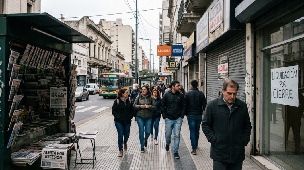 Gráfico económico con indicadores de recesión